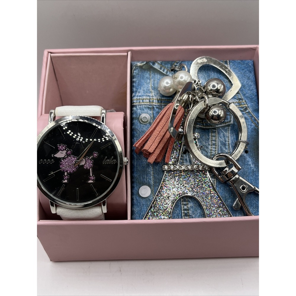 Accutime Women's Watch and Keychain Set‎ Eifel Tower- New in Box